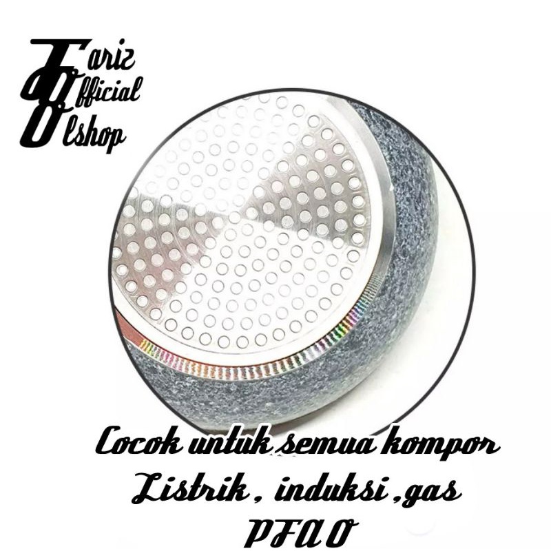 Yoshikawa Frying Pan Marbel Tanpa Minyak Wajan Marbel Penggorengan Anti Lengket  Penggorengan Marbel