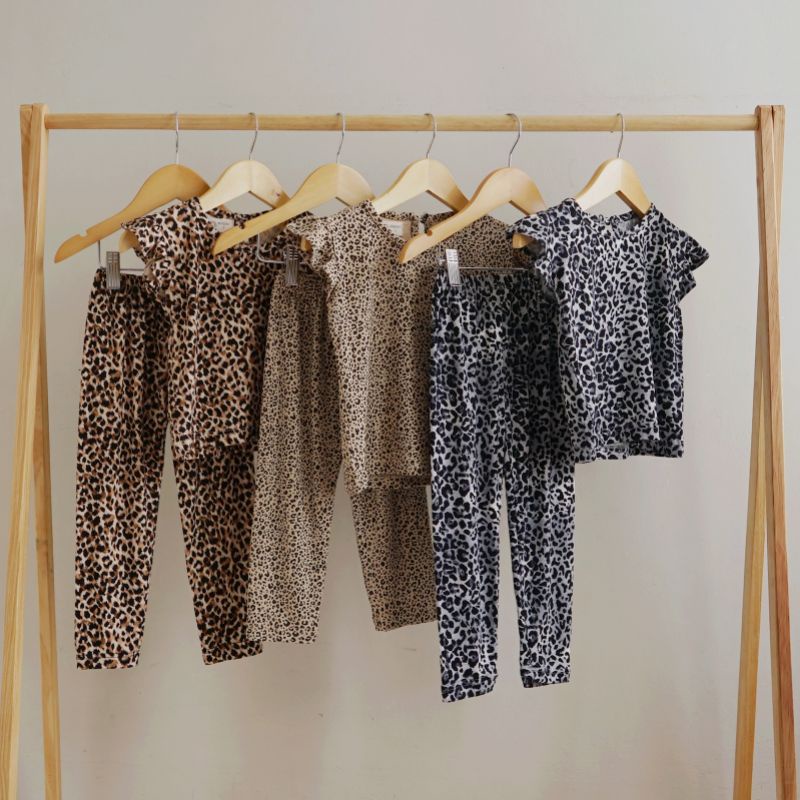 Zia set|Baju Leopard series|baju daily anak