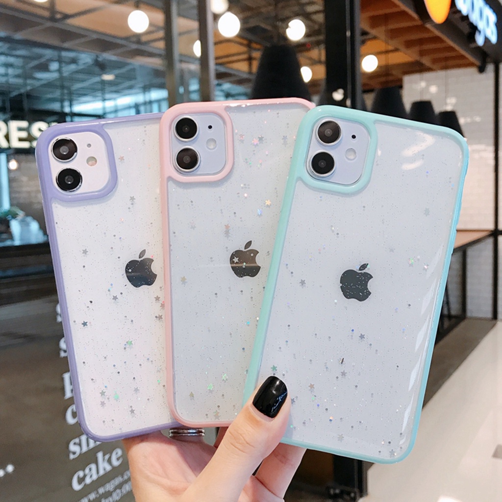 Candy Transparent Phone Case For iPhone 11 12 Pro Max XS X XR 7+ 8 plus SE 2020 Soft Shockproof Cases Cover