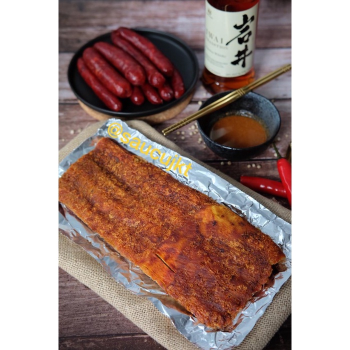 

READY STOCK Saucu Babi Panggang Bapang Asli Bangka Roasted Pork (500 Gram) AR108