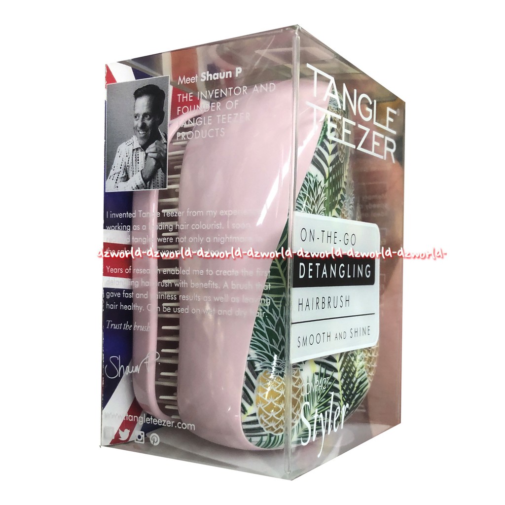 Tangle Teezer On The Go Detagling Hairbrushsmooth And Shine Styler Sisir Rambut Lipat