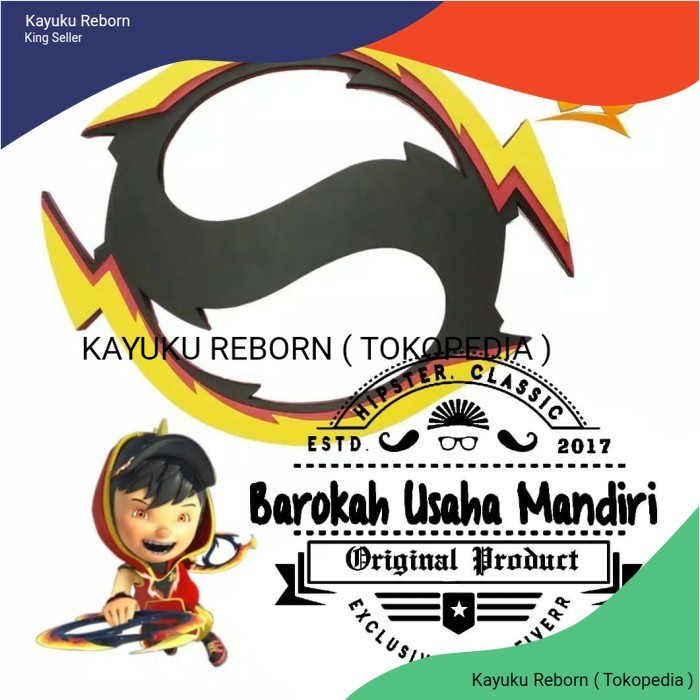 Mainan pedang kayu anak boboiboy pedang type blaze premium