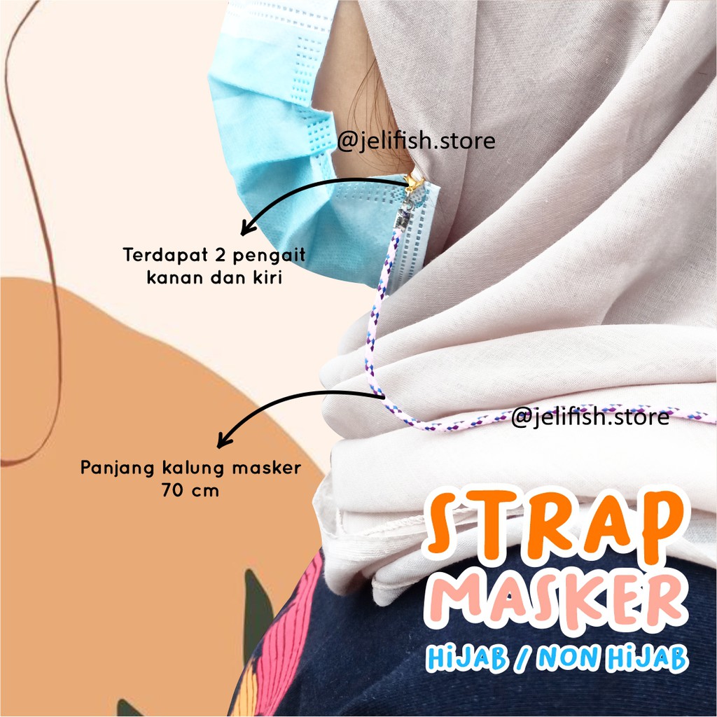 Kalung Masker / Kalung Masker Hijab / Strap Mask / Pengait Masker / Tali Lanyard Murah / Mask Strap