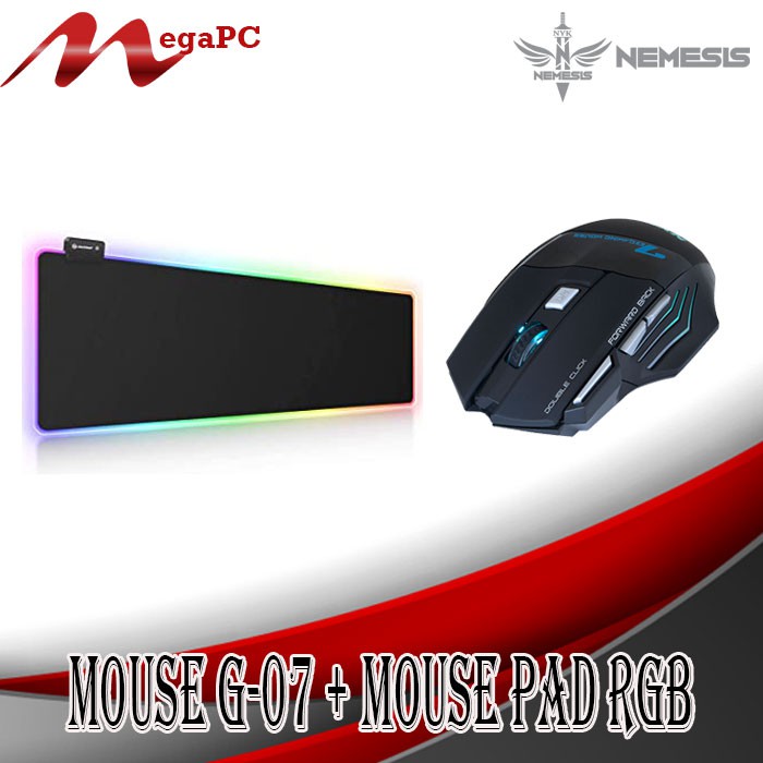 Paket Mouse NYK G-07 &amp; Mouse Pad Gaming RGB MegaPC