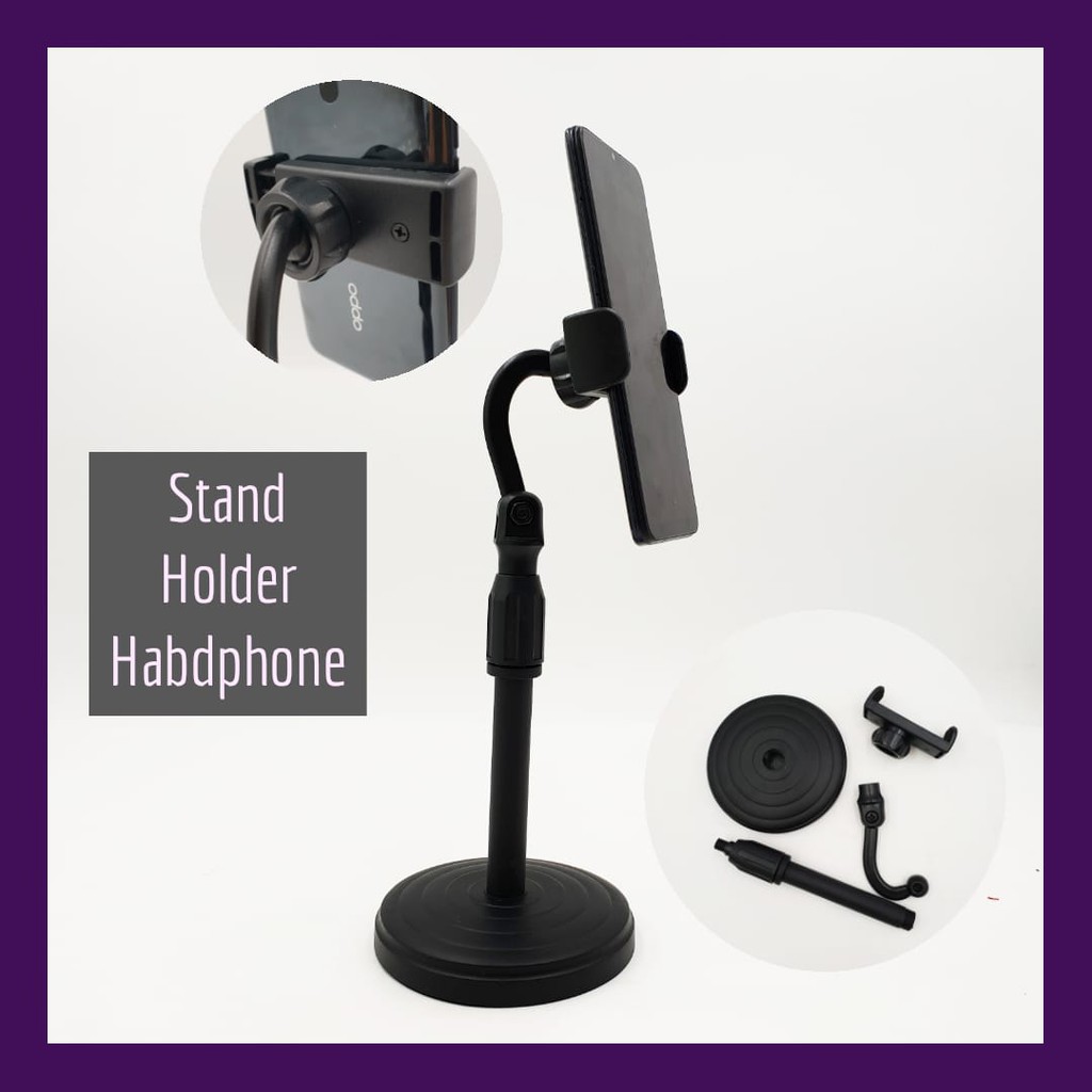 Stand Microphone / Stand Holder Handphone/ Stand Holder HP Tingkat /Liftable Foldable Phone Holder