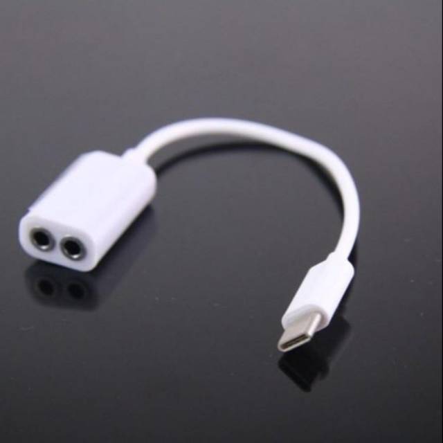 Splitter Audio 2 in 1 Type C to 3.5mm Konektor Headset Tipe C ke Handsfree Standar Kabel AUX Type C