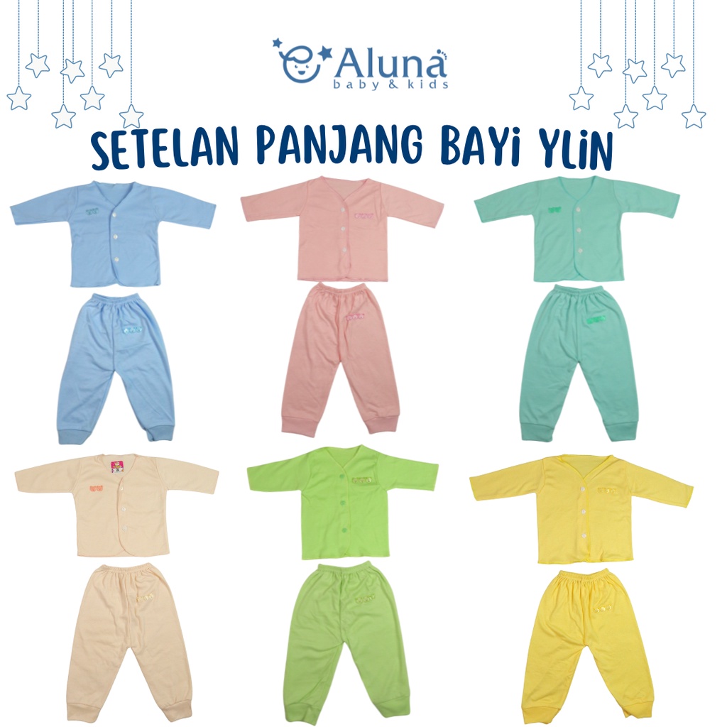 Setelan Baju Bayi Panjang Newborn Y-Lin Polos
