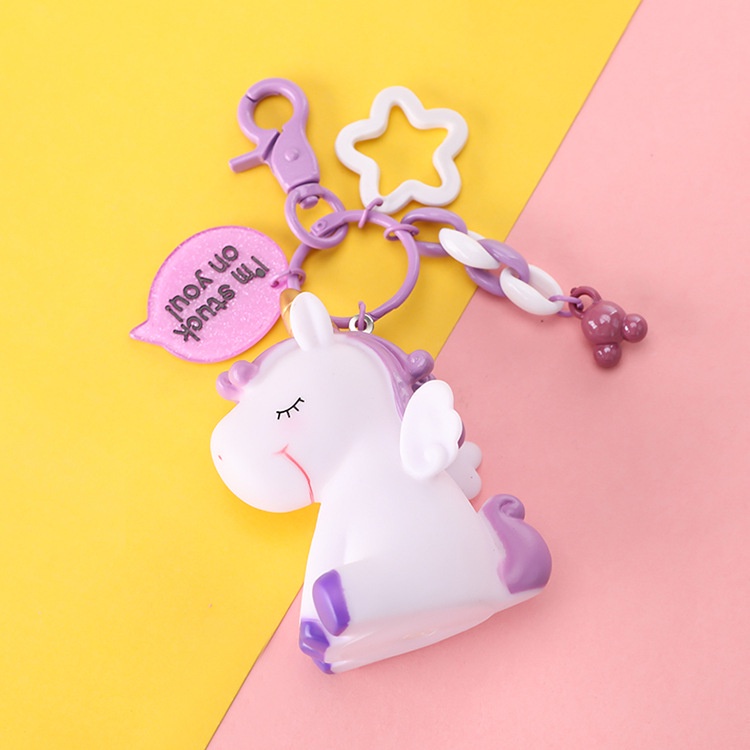 Fantasy Unicorn Five-pointed Star Lollipop Car Keychain Couple Bag Personality Popular Ornaments