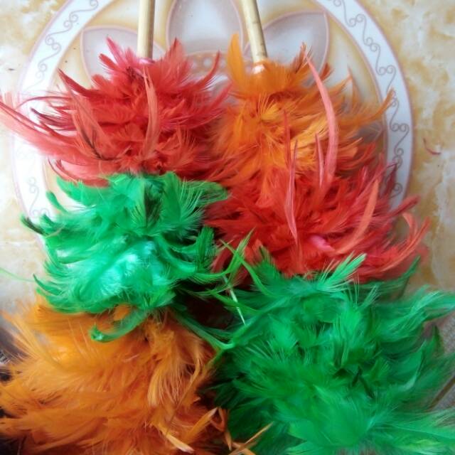 Kemoceng mini warna warni panjang 30 cm