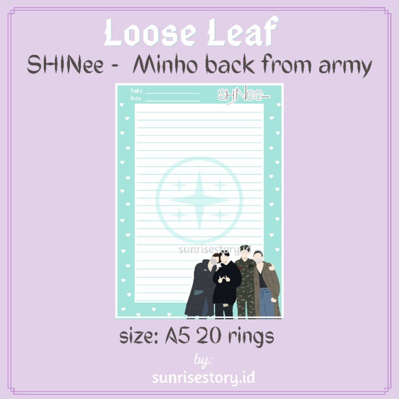 

Loose Leaf SHINee / Kertas isi binder Shawol / Buku kpop Shinee world / journal custom