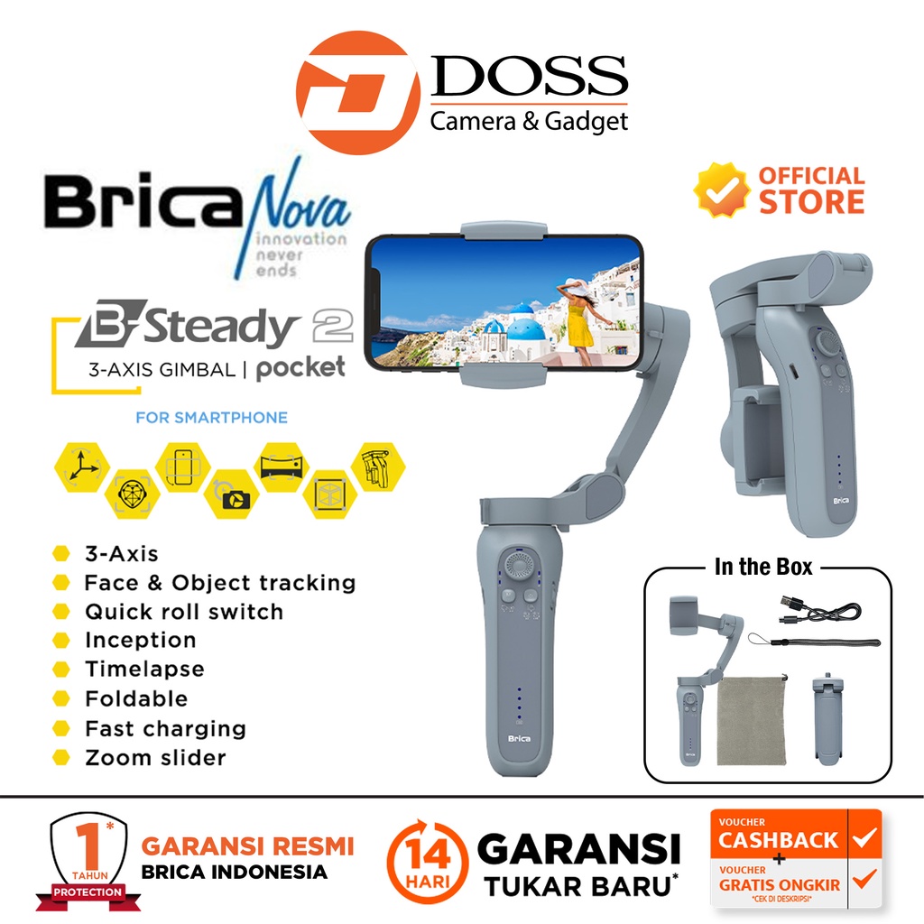 Jual Brica B-Steady 2 Pocket 2022 3-Axis Smartphone Gimbal | Shopee ...