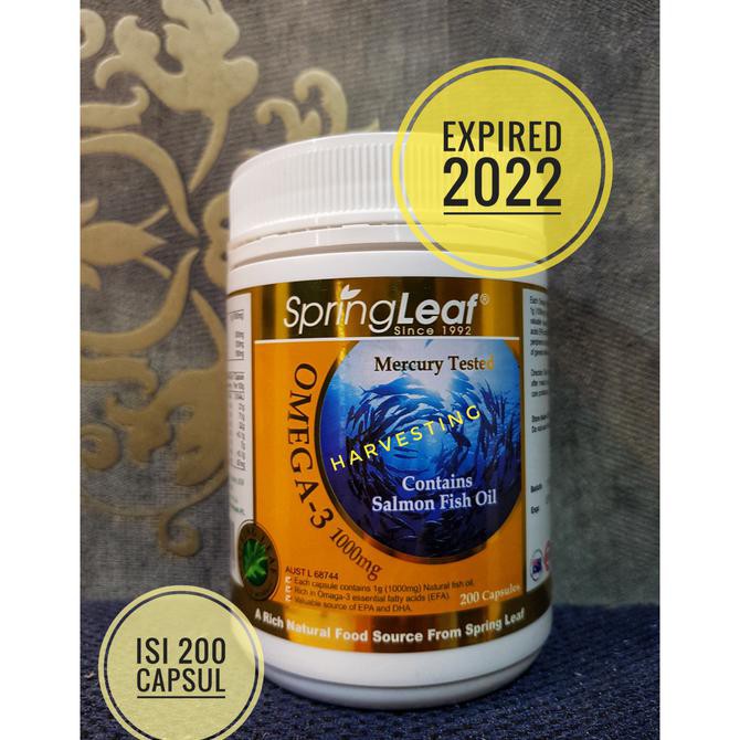 Spring Leaf Omega 3 1000mg with Rich Salmon Fish Oil 200 kapsul EKONOMIS