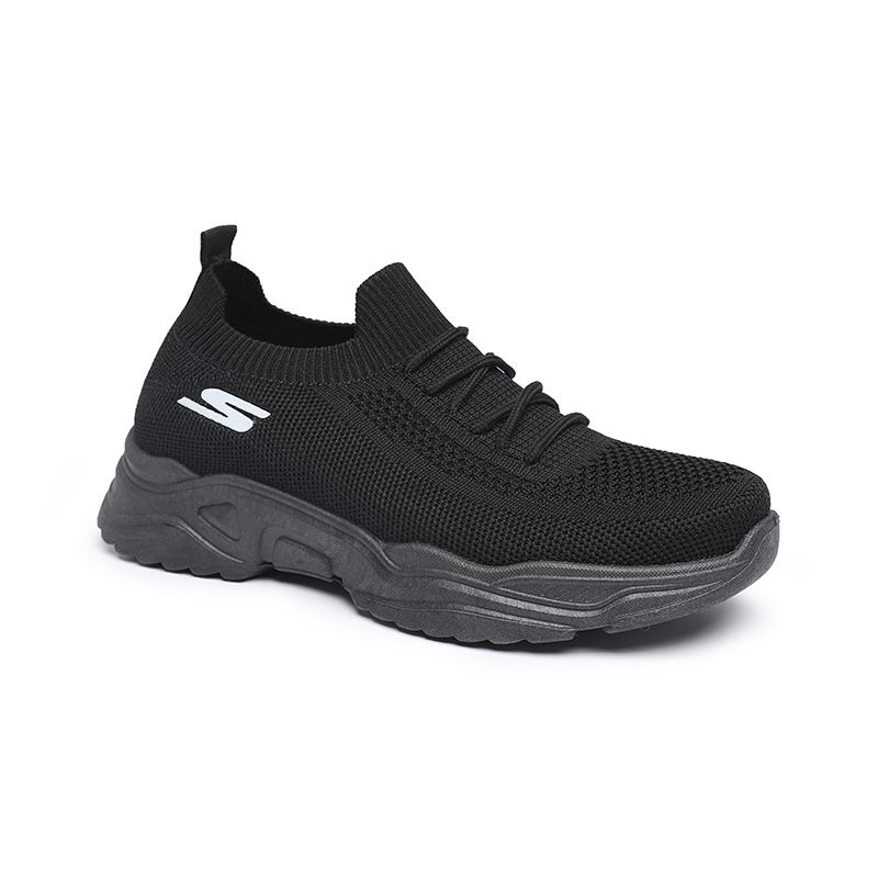 [GROSIR][COD] SEVEN_DAY SEPATU RAJUT WANITA SLIP ON OLAHRAGA TANPA TALI SPORT SHOES FZ-F26 HITAM