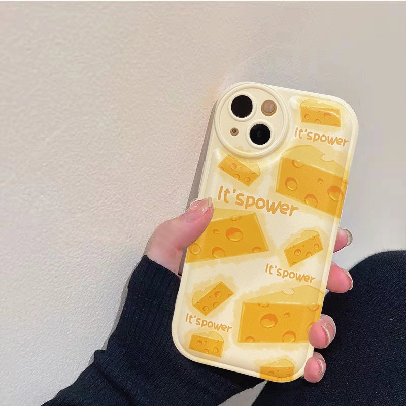 Soft Case Airbag Motif Keju Untuk IPhone 11 12 13 14 Pro MAX 7Plus 8Plus 14Plus 6 6splus XR X XS MAX 7 8 SE 2020