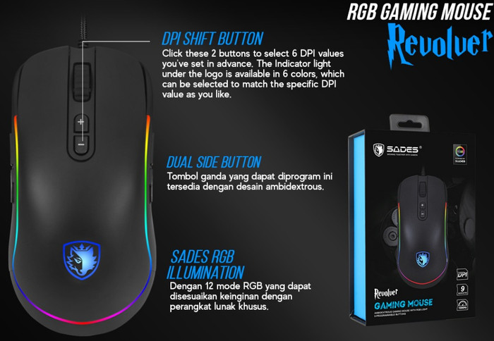 Mouse Gaming Sades Revolver