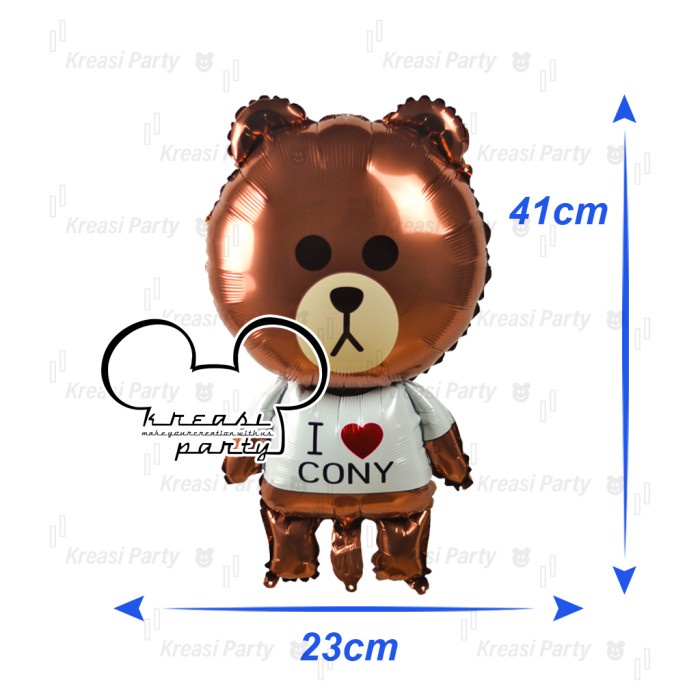 Balon Foil Brown Bear / Balon Karakter Bear / Balon Foil beruang