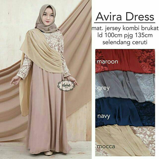 Gamis brukat avira dress elsire