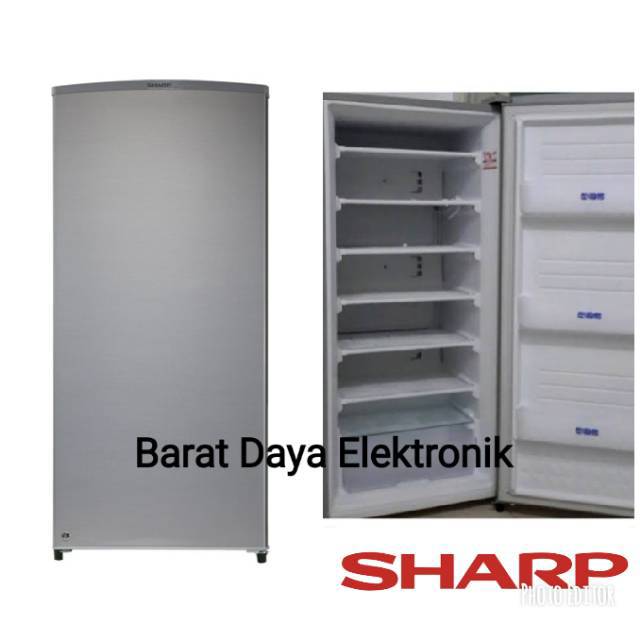 Freezer Sharp FJM189NSS Upright Freezer Silver Freezer Es Batu Friser