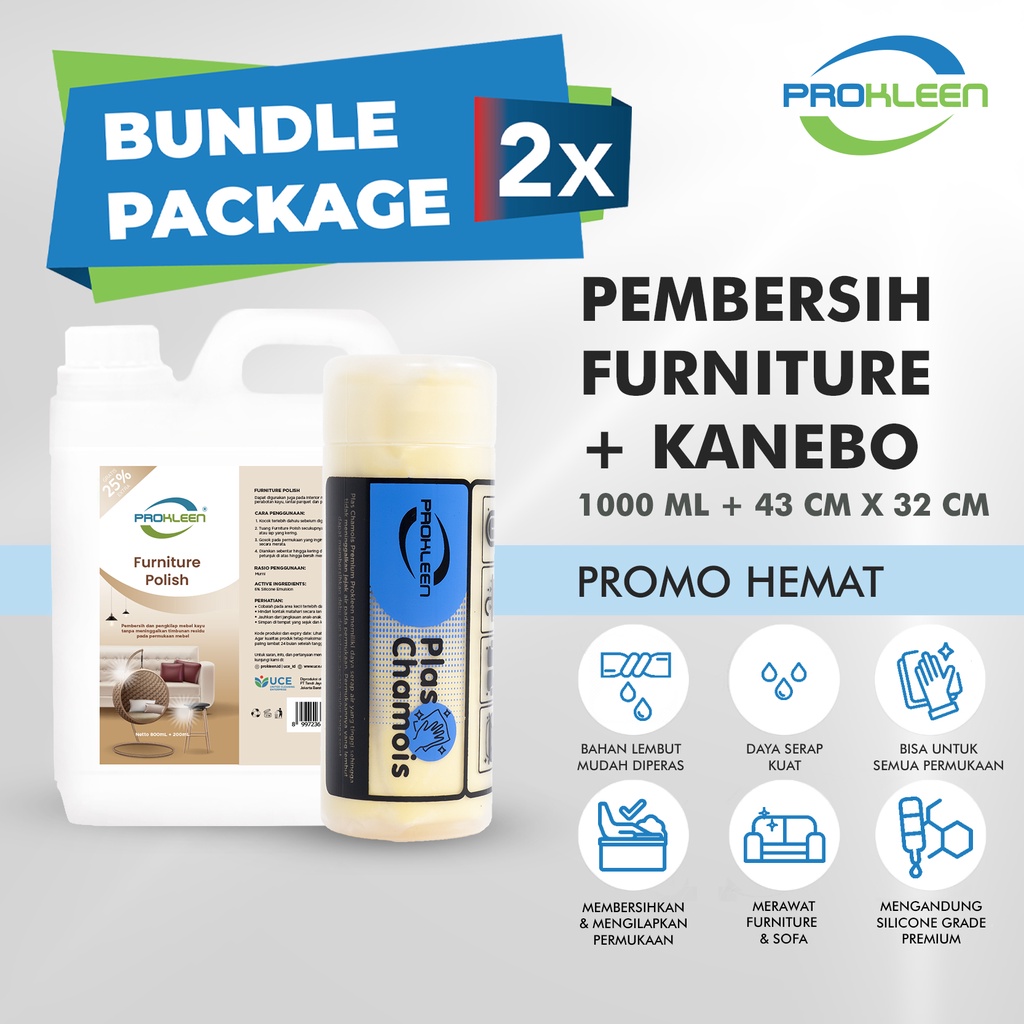 [BUNDLE] Pembersih Pengkilap Mebel Furniture Polish + Kanebo PREMIUM