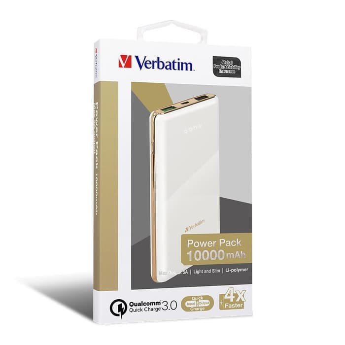 Verbatim Power Bank 10.000mAh Li-polymer QC 3.0 Qualcomm PowerBank - 65347