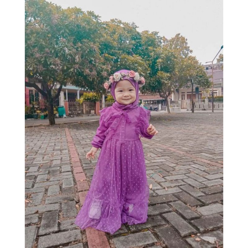 gamis anak pesta 1-12 tahun free hijab/gamis syar'i kids/gamis anak tile brokat terlaris/gamis anak 