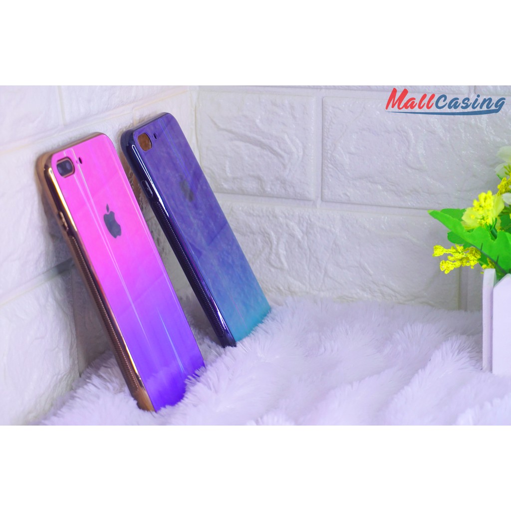 MallCasing - Apple iPhone 6G+ | 7G+ | 8G+ | XS Gradient Aurora Glass Soft Case