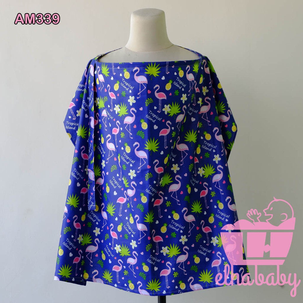 Perlengkapan Ibu &amp; Bayi Baru Lahir Nursing Wear Apron Menyusui Karakter Falminggo Pink Biru