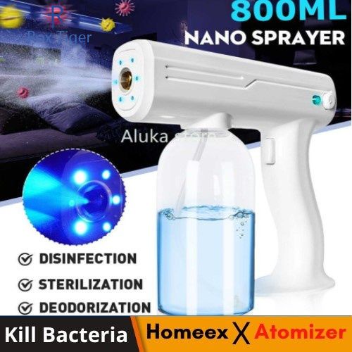 Spray Nanometer Wireless Rechargeable Jangkauan 2 Meter Dengan Lampu Biru