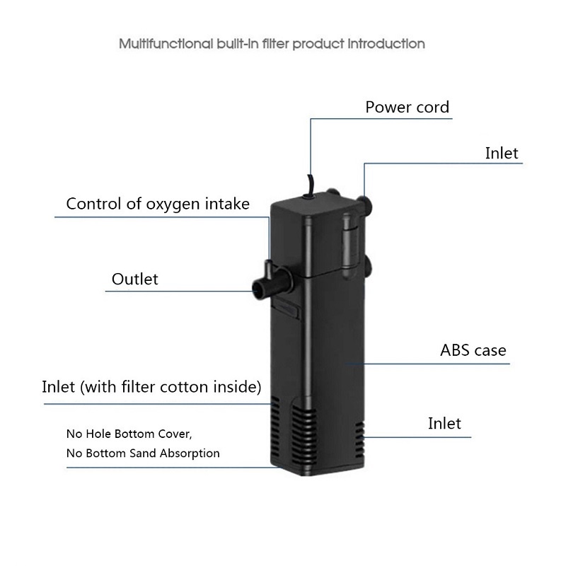 HiDOM AP-300L - Internal Submersible Aquarium Filter - 200L Per Jam
