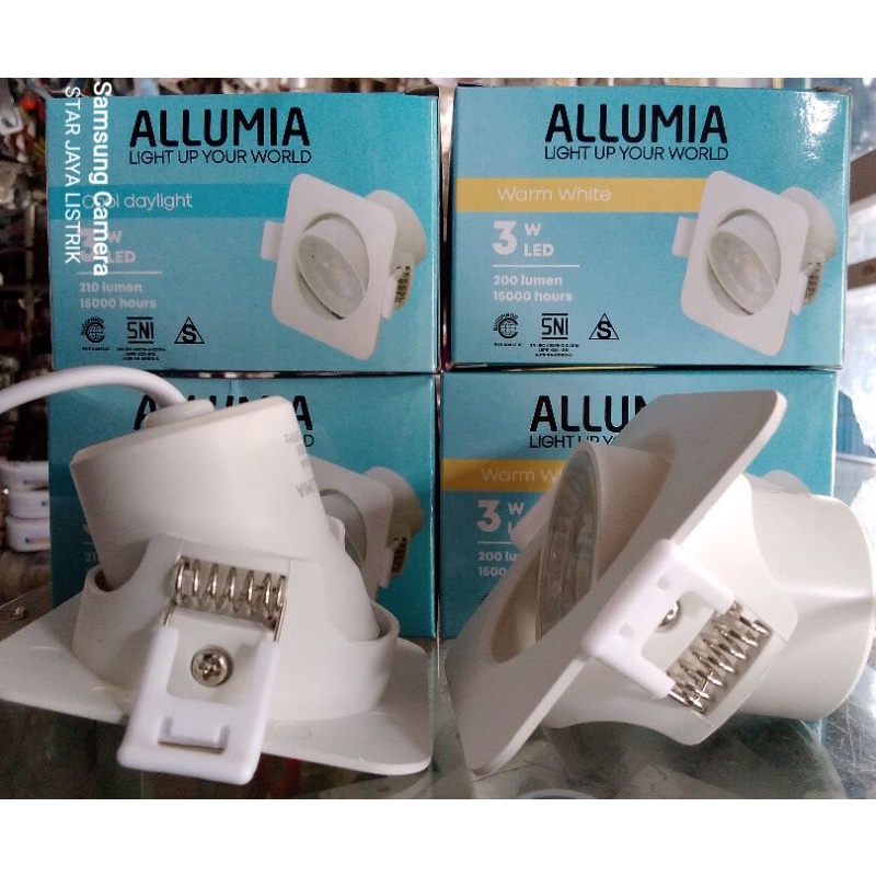 LED Spotlight Allumia 3 Watt Kotak Inbow (Tertanam) Warna Putih&amp;Kuning