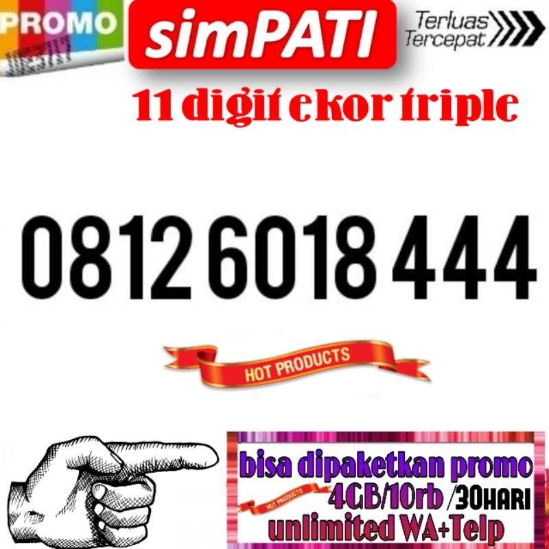 NOMOR CANTIK SIMPATI 11 DIGIT TRIPLE SAKTI COMBO WA TELPON