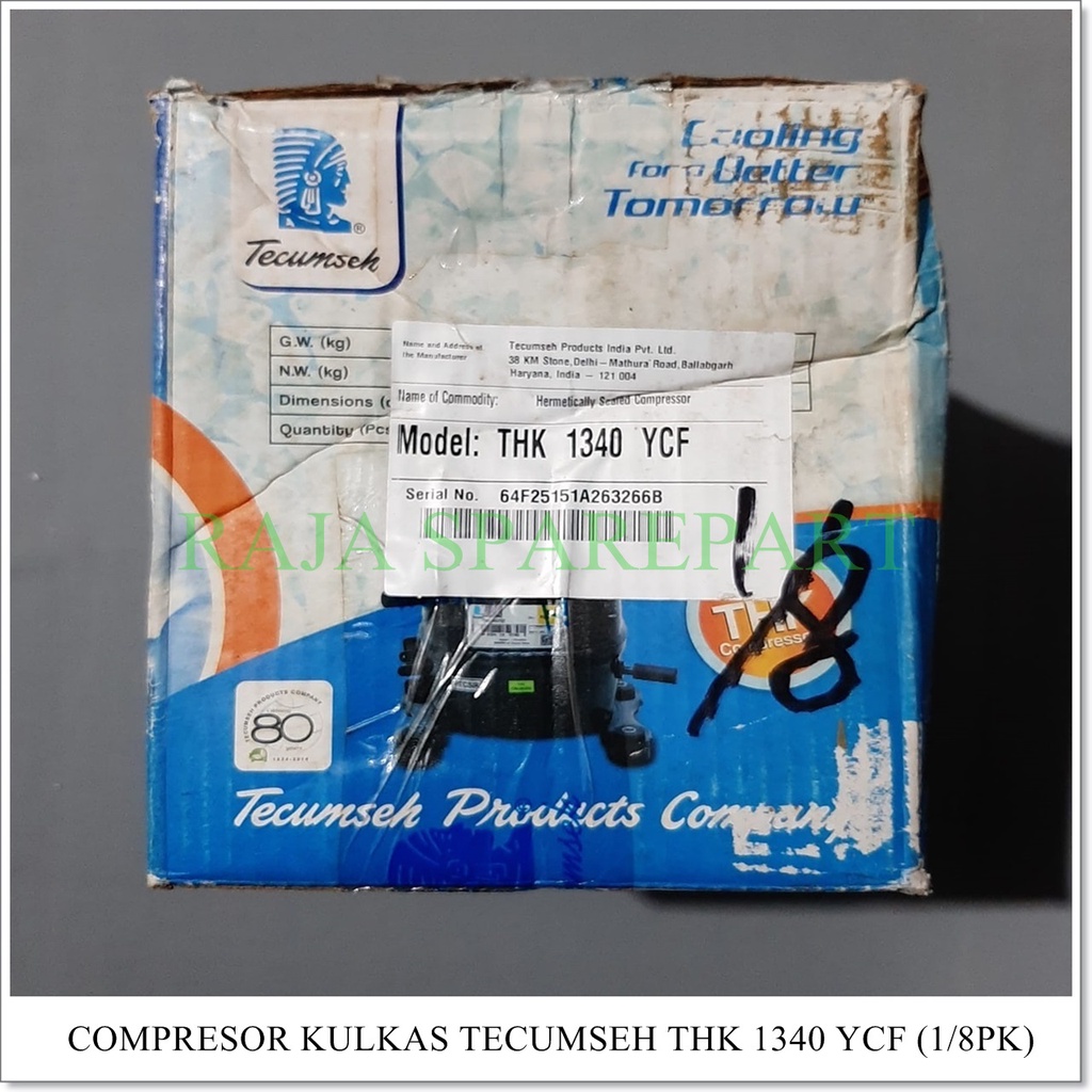 Compressor Kulkas &quot;TECUMSEH&quot; 1/8pk 1340YCF (Harga Sudah Termasuk Packing Kayu)