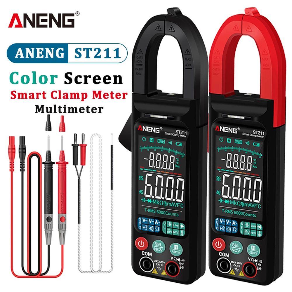 Solighter Digital Clamp Meter Data Show 6000hitan Layar Warna Besar Ampli Mobil Hz NCV Ohm Test Ammeter