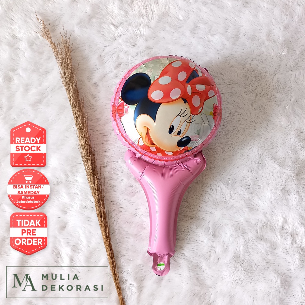 Balon Foil Pentungan Karakter Murah Ulang Tahun Tongkat Mini Kuda Poni Spiderman LOL Elsa Frozen Cars Unicorn Doraemon Minnie Mouse Princes Voil Ultah Dekorasi