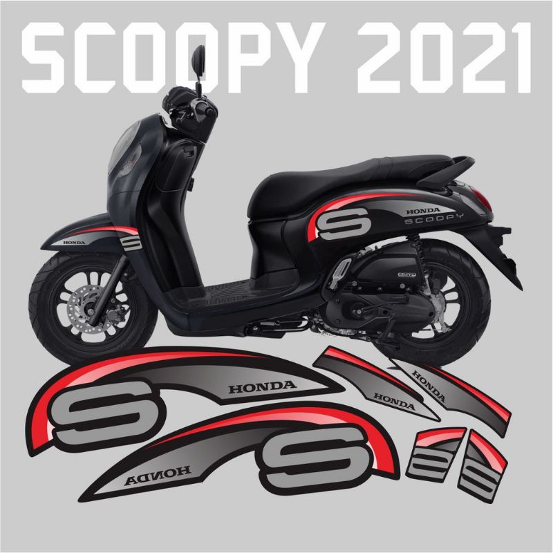 COD STRIPING SCOOPY 2021 SIMPLE MERAH / STIKER STICKER MOTOR HONDA SCOOPY 2021 MERAH VARIASI