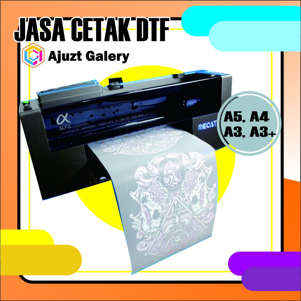 Bahan Sablon DTF /Jasa Print DTF A5 A4 A3 A3+ SATU HARI JADI