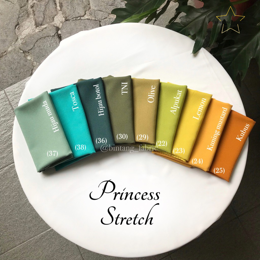 Bahan Kain Princess Stretch Lady Zara ITY Crepe Premium 0.5 meter