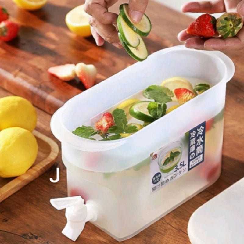 Dispenser  Air Dingin Kulkas Juice Tempat Air Es 3.5 LITER Dispenser ketel tempat botol galon teko air kulkas minum 3.5L water kulkas air dingin dengan kran keran jus juicer portable serbaguna