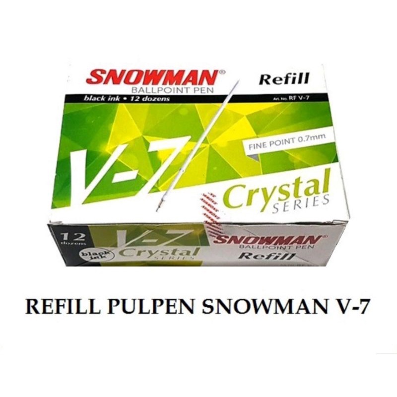 

REFILL Pulpen Snowman V-7 0.7 mm Crystal - isi 12