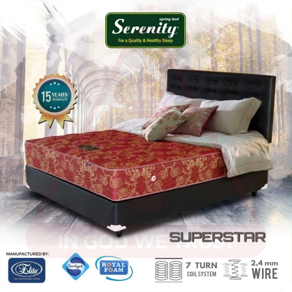 KASUR SPRINGBED ELITE SERENITY SUPERSTAR(HANYA KASUR SAJA) Original anti bacteri ukuran 120 x200 sam