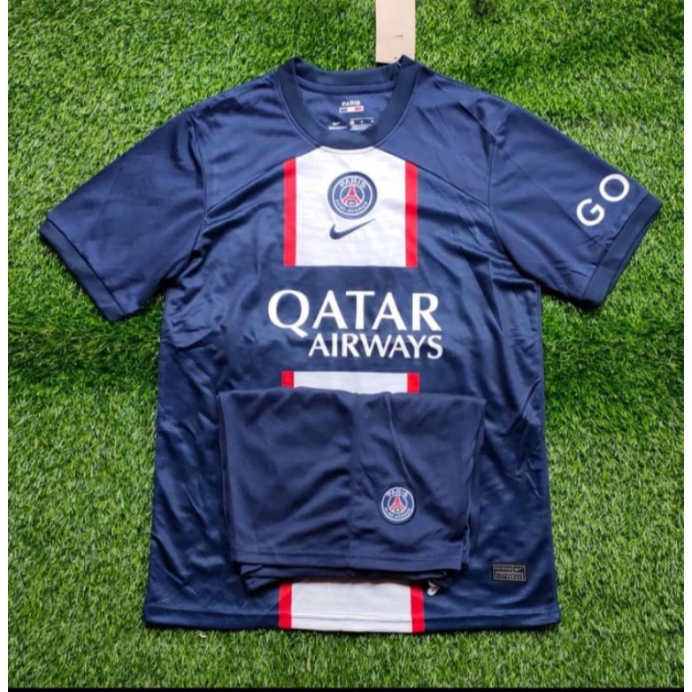 (FULL SET BAJU CELANA) JERSEY STELAN PSG HOME NEW 2023 BAJU BOLA SETELAN 1 SET GO GRADE ORIGINAL IMP