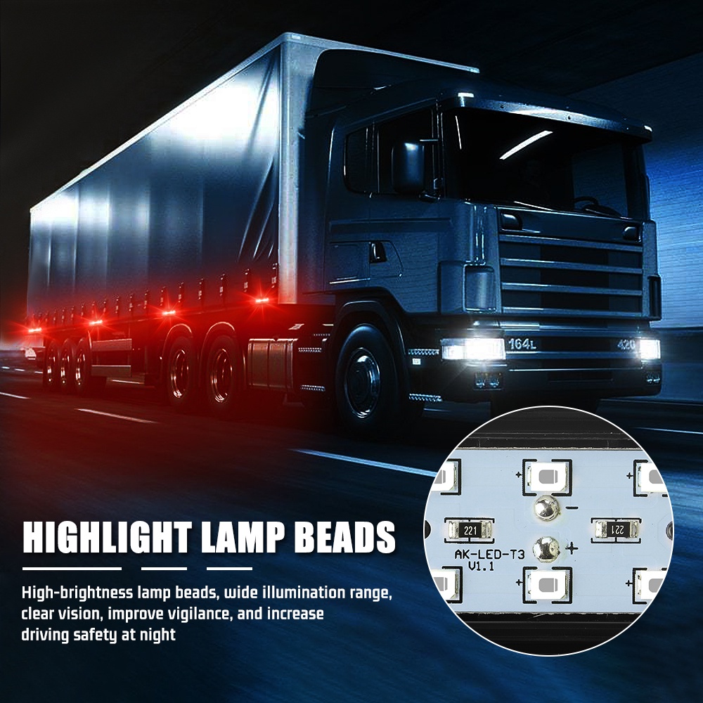 1pc Lampu Led 6smd 12-24v Untuk Indikator Depan Truk / Trailer