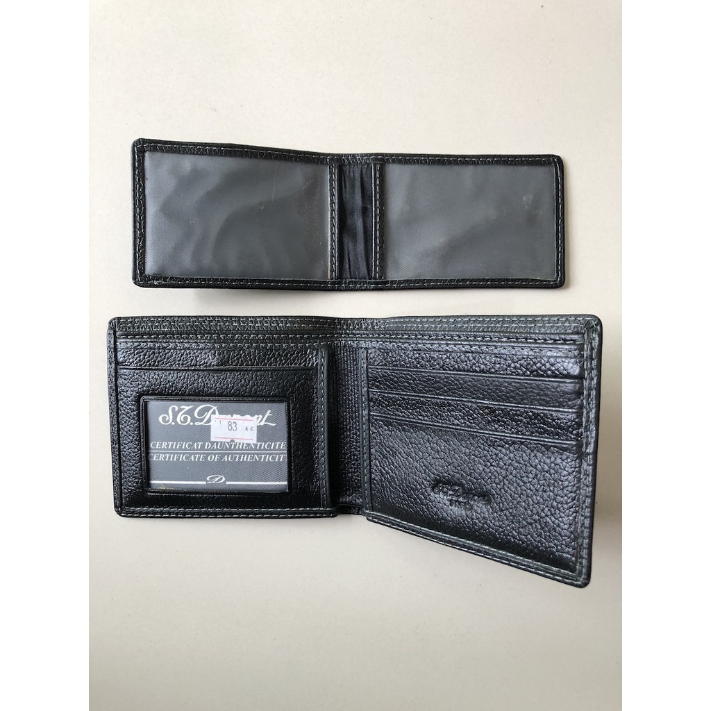 dompet kulit pria brand new st dupont warna hitam bahan kulit