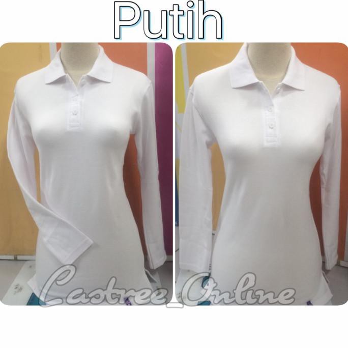 KAOS POLO SHIRT TANGAN PANJANG WANITA HIJAU ARMY,KAOS POLO SHIRT CEWEK