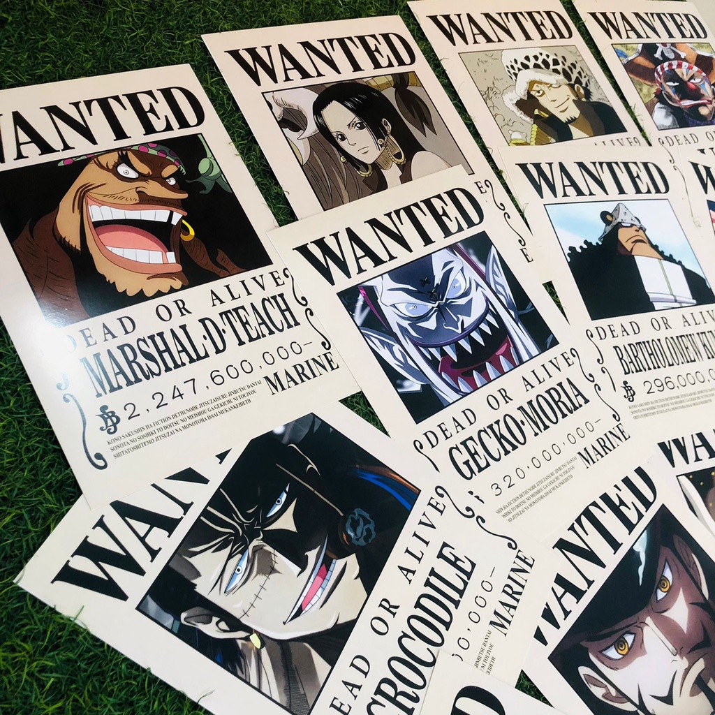 Poster wanted shicibukai , bonus yonkou Big mom , shirogige , kaido