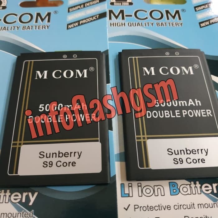 Battery Batre Baterai Double Power Mcom Sunberry S9 Core