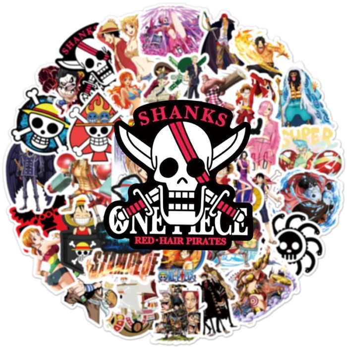 

Cmli 10 50Pcs Stiker Pvc Anti Air Motif Anime One Piece Di