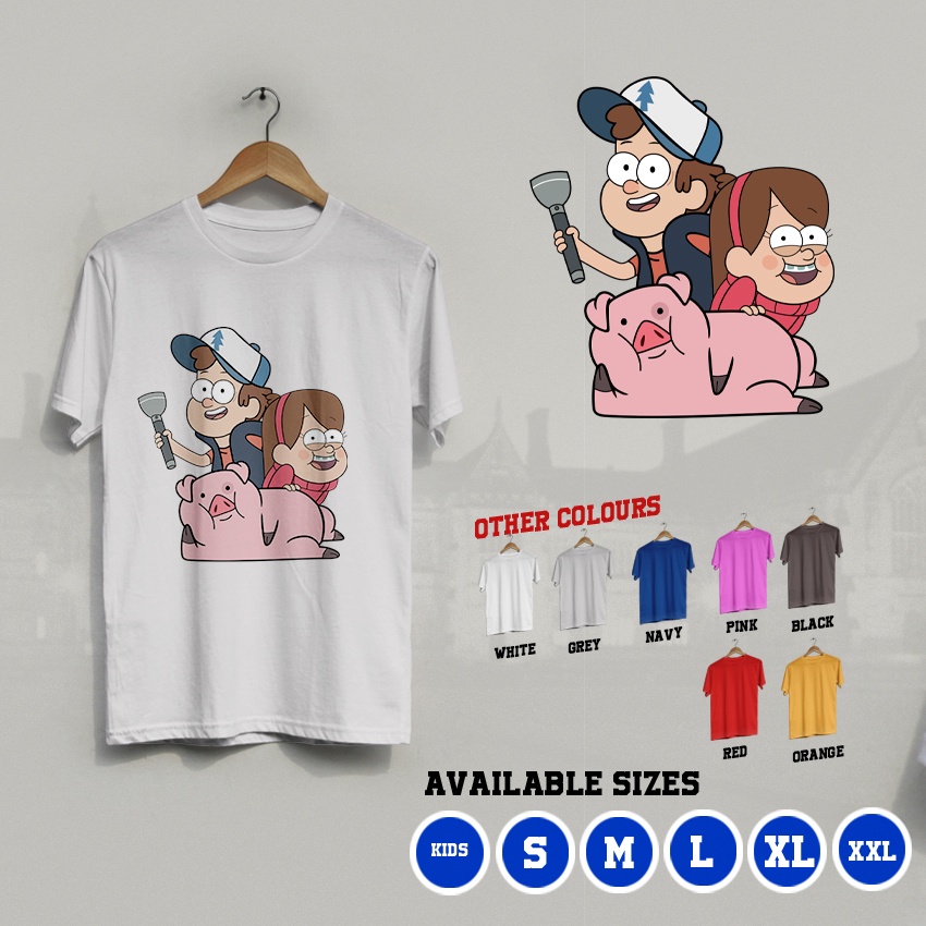 KI/655 Kaos Gravity Falls Mabel Dipper Pines T-Shirt Anak dan Dewasa