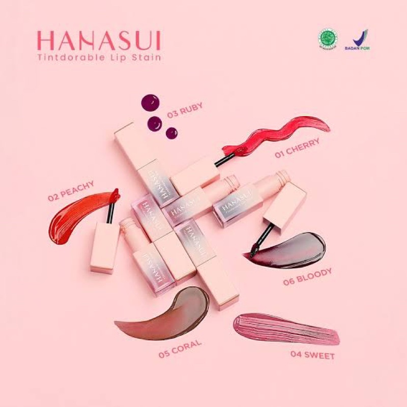 BISA COD - HANASUI TINTDORABLE LIP STAIN - LIPTINT HANASUI ORIGINAL BPOM