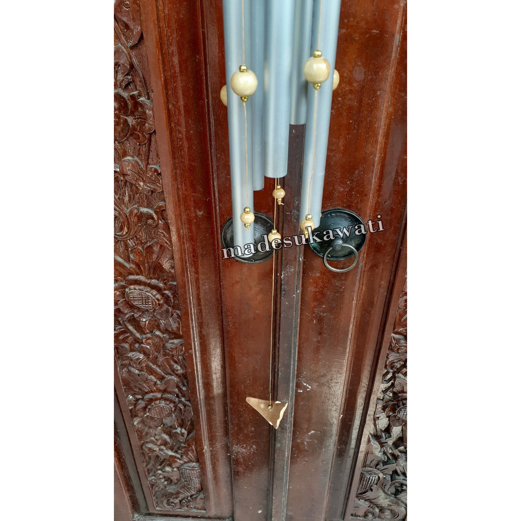 Lonceng aluminium bel krincingan wind chime kayu kerajinan tradisional